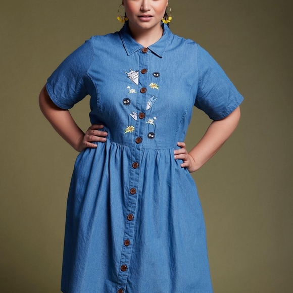 NWOT Her Universe Studio Ghibli My Neighbor Totoro Denim Dress- Size 5x - Picture 2 of 7
